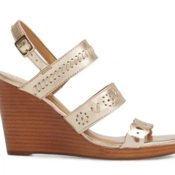 Women's Jack Rogers Platinum Wedge Sandals Size 11M msrp $122 - Picture 3 of 12